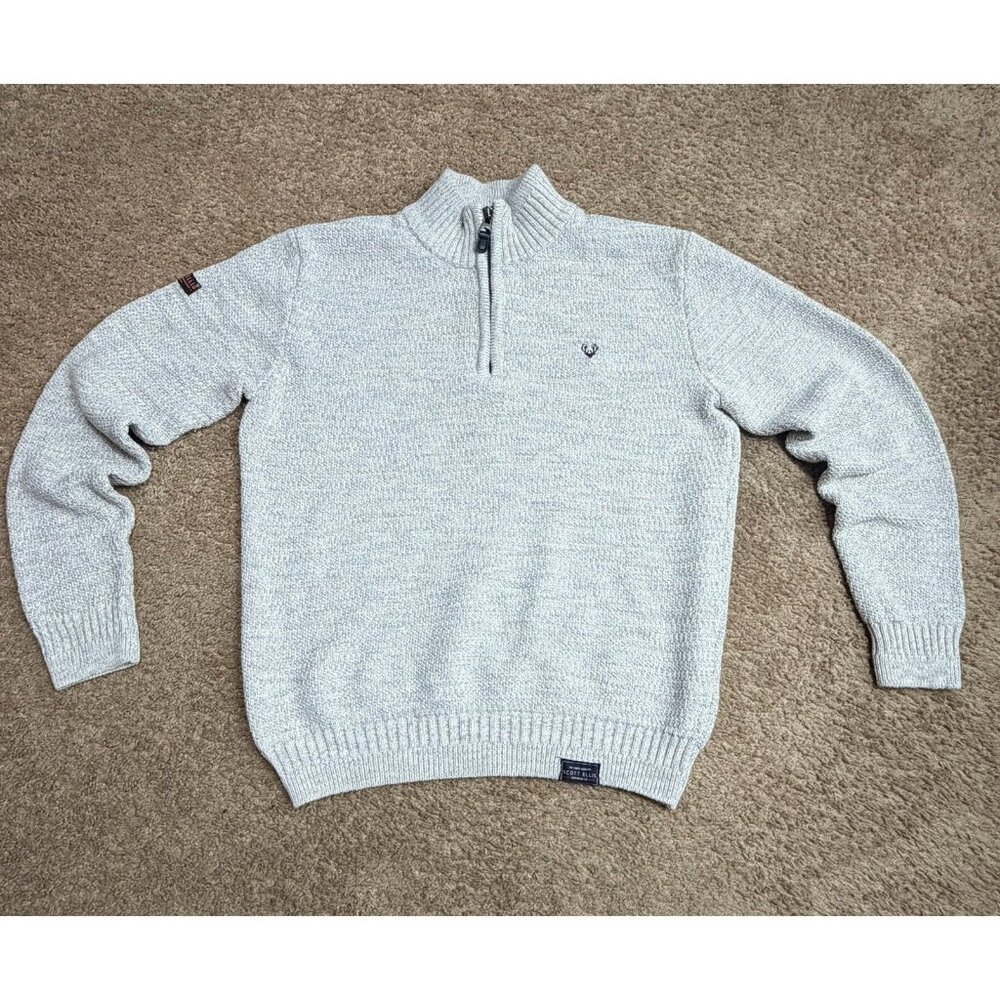 Scott Ellis Men’s Quarter Zip Knit Sweater Size M Classic Casual Style